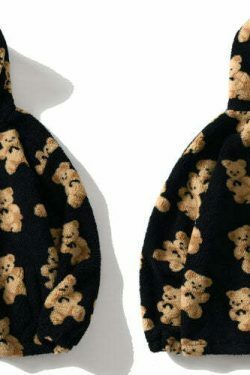 Cozy Teddy Bear Fleece Jacket for Women - Y2K Fashion Aesthetic with a Touch of Grunge Style