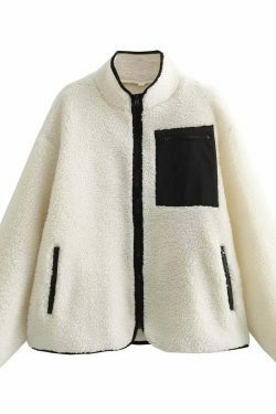 Cozy Teddy Fleece Jacket - Y2K Fashion Women's Outerwear for Grunge and Cottagecore Aesthetic