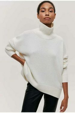 Cozy Turtleneck Pullover: Y2K Aesthetic Fall Favorite for Women's Fashion