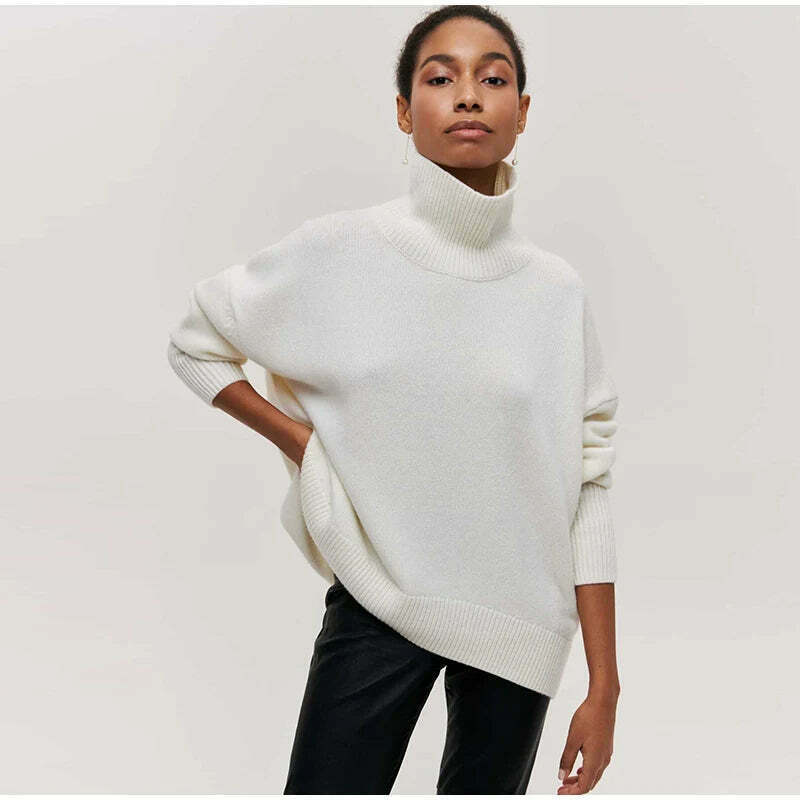 Cozy Turtleneck Pullover: Y2K Aesthetic Fall Favorite for Women's Fashion Cozy Turtleneck Pullover: Y2K Aesthetic Fall Favorite for Women's Fashion