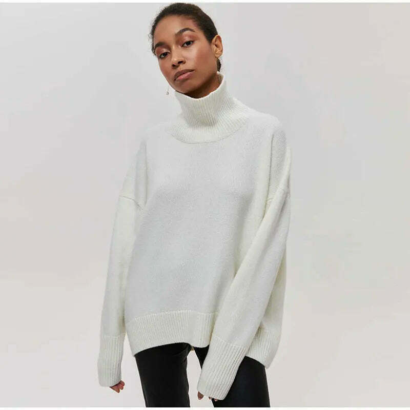 Cozy Turtleneck Pullover: Y2K Aesthetic Fall Favorite for Women's Fashion Cozy Turtleneck Pullover: Y2K Aesthetic Fall Favorite for Women's Fashion