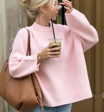 Cozy Turtleneck Pullover: Y2K Aesthetic Fall Favorite for Women's Fashion Cozy Turtleneck Pullover: Y2K Aesthetic Fall Favorite for Women's Fashion