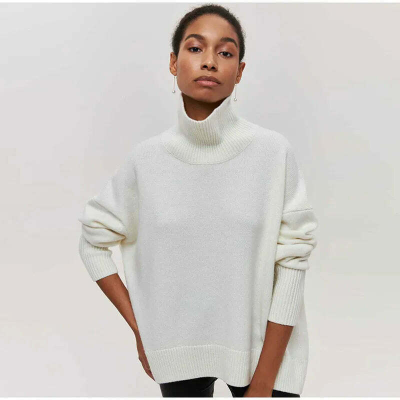 Cozy Turtleneck Pullover: Y2K Aesthetic Fall Favorite for Women's Fashion Cozy Turtleneck Pullover: Y2K Aesthetic Fall Favorite for Women's Fashion