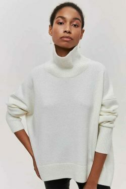 Cozy Turtleneck Pullover: Y2K Aesthetic Fall Favorite for Women's Fashion
