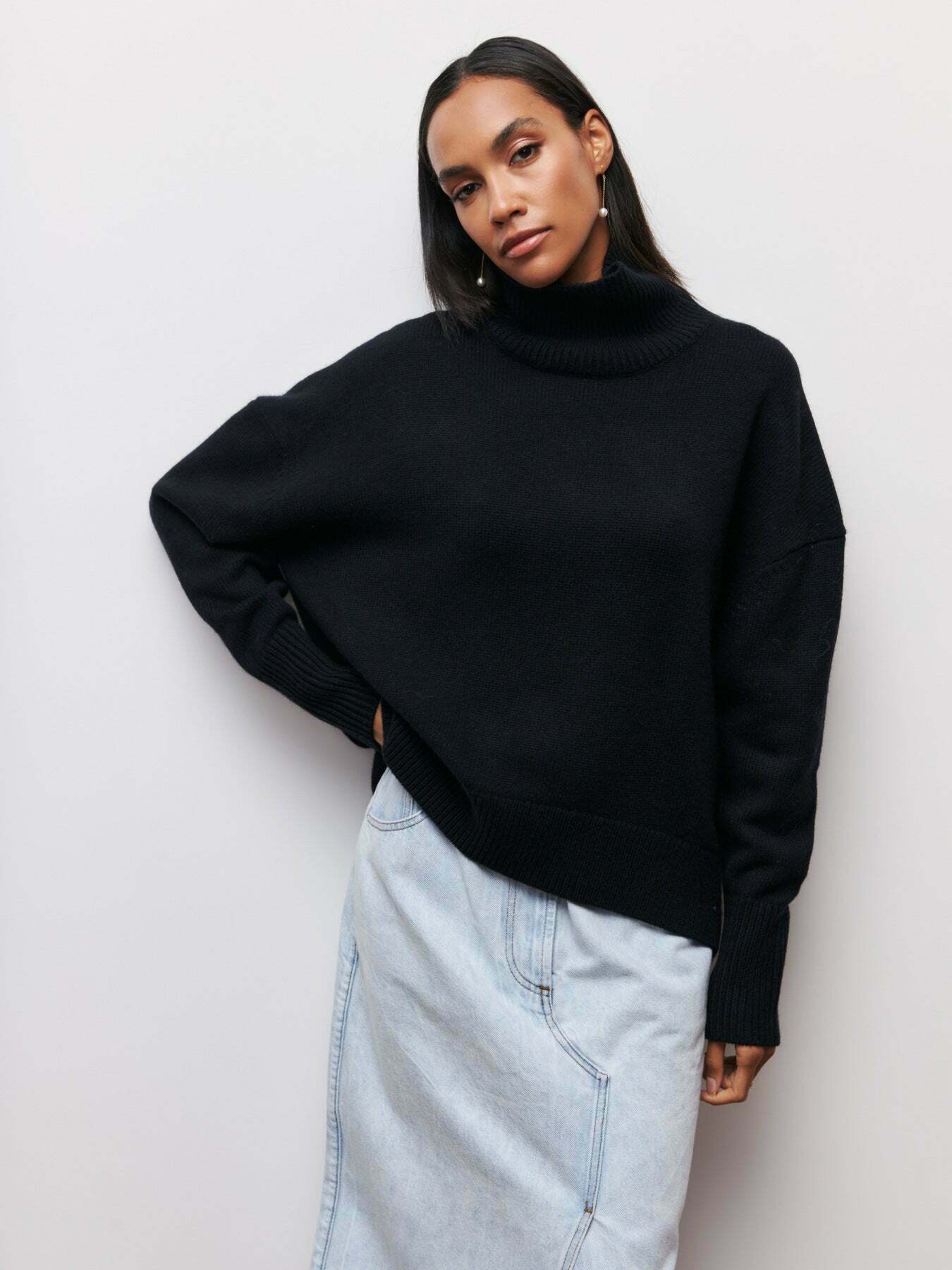 Cozy Turtleneck Sweater: Y2K Fashion Aesthetic with Grunge, Coquette, and Pastel Goth Vibes Cozy Turtleneck Sweater: Y2K Fashion Aesthetic with Grunge, Coquette, and Pastel Goth Vibes