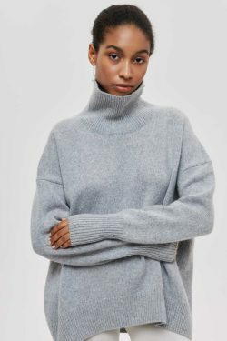 Cozy Turtleneck Sweater: Y2K Fashion Aesthetic with Grunge, Coquette, and Pastel Goth Vibes