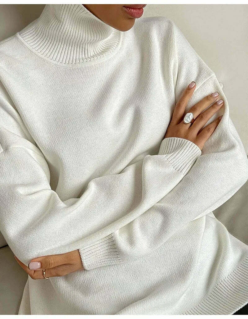 Cozy Up Turtleneck Sweater in Y2K Aesthetic for Women's Fashion Cozy Up Turtleneck Sweater in Y2K Aesthetic for Women's Fashion