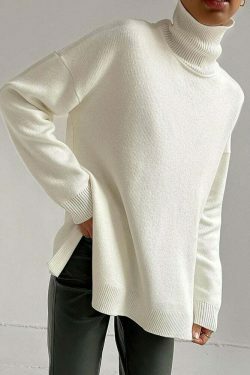 Cozy Up Turtleneck Sweater in Y2K Aesthetic for Women's Fashion