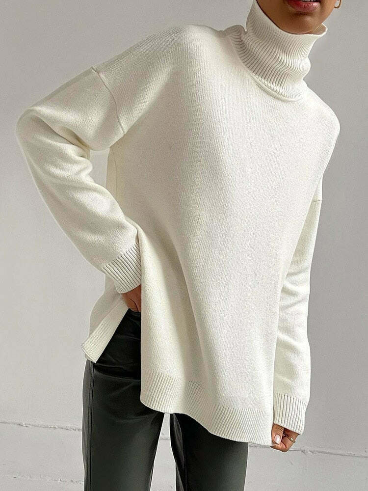 Cozy Up Turtleneck Sweater in Y2K Aesthetic for Women's Fashion Cozy Up Turtleneck Sweater in Y2K Aesthetic for Women's Fashion