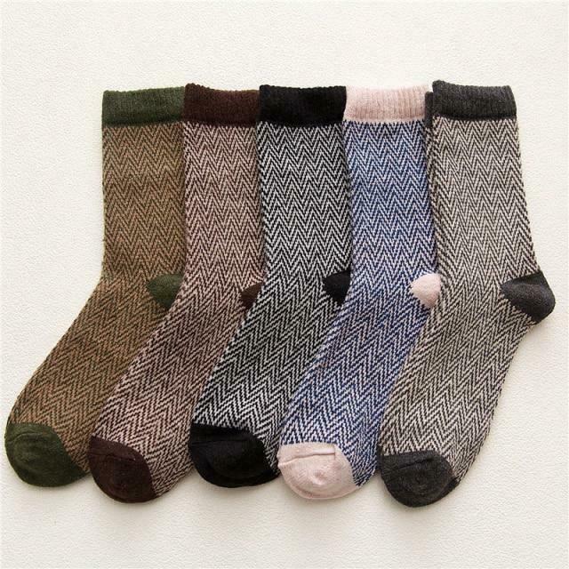 Cozy Winter Cotton Socks Set (5 Pairs) for Y2K Fashion Enthusiasts