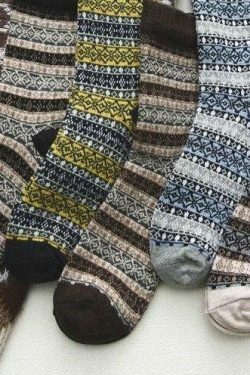 Cozy Winter Cotton Socks Set (5 Pairs) for Y2K Fashion Enthusiasts