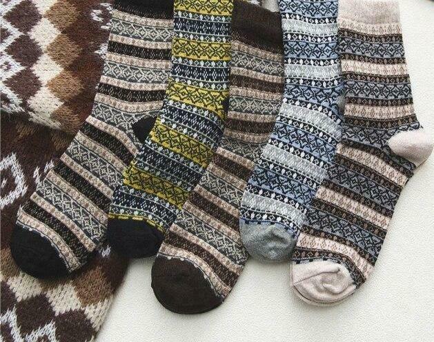 Cozy Winter Cotton Socks Set (5 Pairs) for Y2K Fashion Enthusiasts