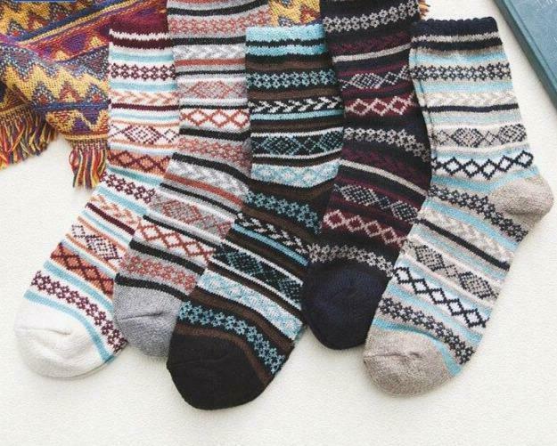 Cozy Winter Cotton Socks Set (5 Pairs) for Y2K Fashion Enthusiasts