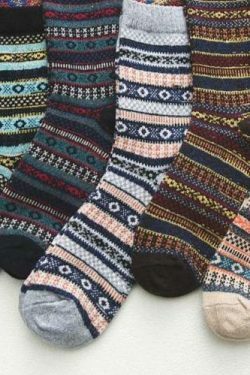 Cozy Winter Cotton Socks Set (5 Pairs) for Y2K Fashion Enthusiasts