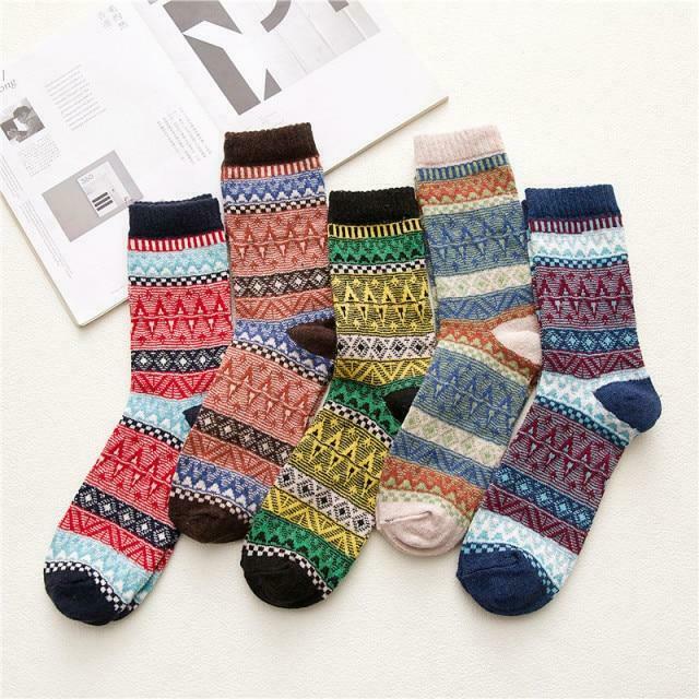 Cozy Winter Cotton Socks Set (5 Pairs) for Y2K Fashion Enthusiasts