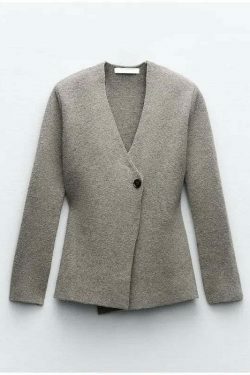 Cozy Winter V-Neck Cardigan Coat for Chic Y2K Fashionistas