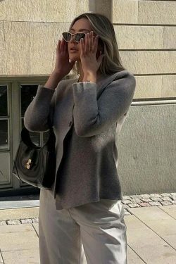 Cozy Winter V-Neck Cardigan Coat for Chic Y2K Fashionistas