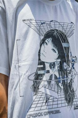 CROXX OFFICIAL Cyber Punk T-Shirt - Y2K Aesthetic Grunge Style Coquette Fashion