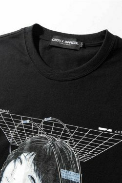 CROXX OFFICIAL Cyber Punk T-Shirt - Y2K Aesthetic Grunge Style Coquette Fashion