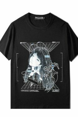 CROXX OFFICIAL Cyber Punk T-Shirt - Y2K Aesthetic Grunge Style Coquette Fashion