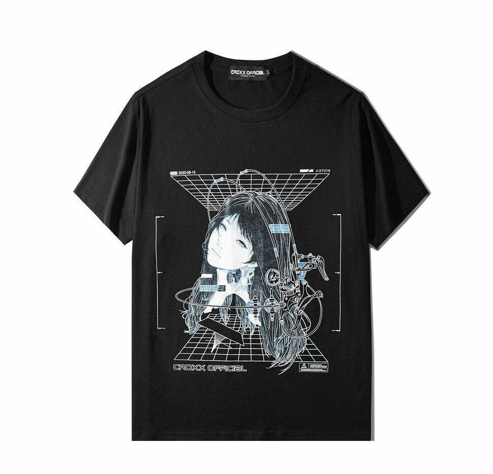 CROXX OFFICIAL Cyber Punk T-Shirt - Y2K Aesthetic Grunge Style Coquette Fashion CROXX OFFICIAL Cyber Punk T-Shirt - Y2K Aesthetic Grunge Style Coquette Fashion