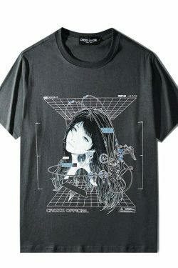 CROXX OFFICIAL Cyber Punk T-Shirt - Y2K Aesthetic Grunge Style Coquette Fashion