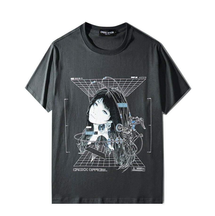 CROXX OFFICIAL Cyber Punk T-Shirt - Y2K Aesthetic Grunge Style Coquette Fashion CROXX OFFICIAL Cyber Punk T-Shirt - Y2K Aesthetic Grunge Style Coquette Fashion