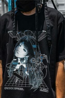 CROXX OFFICIAL Cyber Punk T-Shirt - Y2K Aesthetic Grunge Style Coquette Fashion