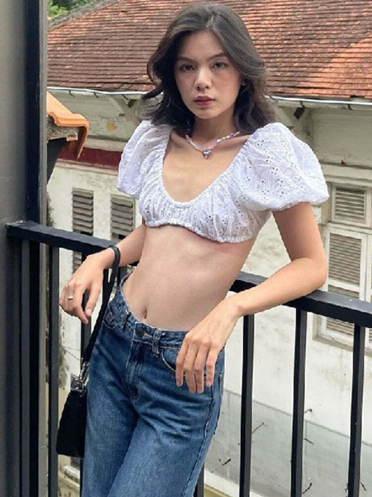 Crystal Cleave Cut Out Top - Y2K Fashion Statement with Coquette Aesthetic and Grunge Style Crystal Cleave Cut Out Top - Y2K Fashion Statement with Coquette Aesthetic and Grunge Style