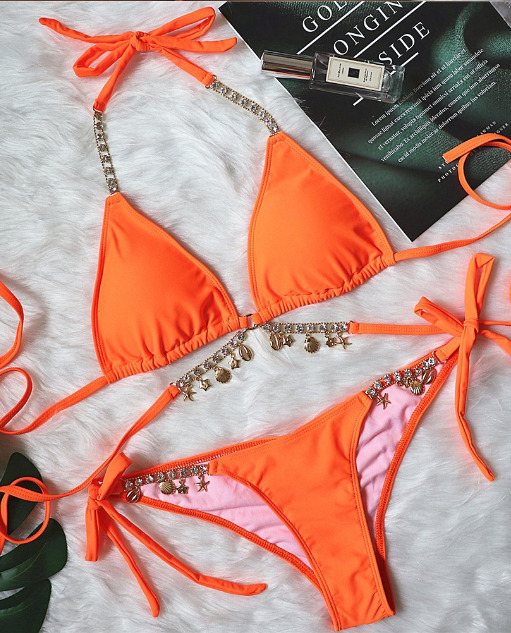 Crystal Diamond Bikini: Y2K Fashion Split Strap Swimsuit for Women Crystal Diamond Bikini: Y2K Fashion Split Strap Swimsuit for Women