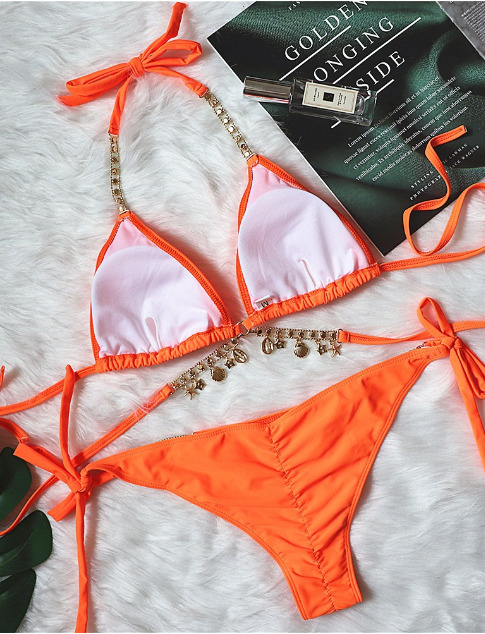 Crystal Diamond Bikini: Y2K Fashion Split Strap Swimsuit for Women Crystal Diamond Bikini: Y2K Fashion Split Strap Swimsuit for Women