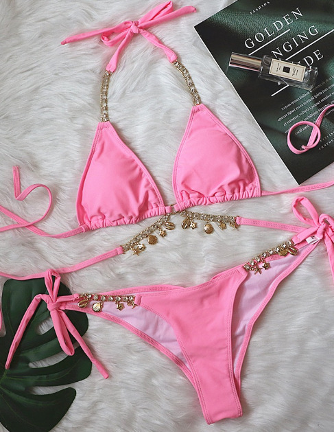 Crystal Diamond Bikini: Y2K Fashion Split Strap Swimsuit for Women Crystal Diamond Bikini: Y2K Fashion Split Strap Swimsuit for Women