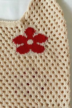 Cut-out Flowers Shoulder Eco Bag for Y2K Fashion Enthusiasts with Coquette and Grunge Aesthetic