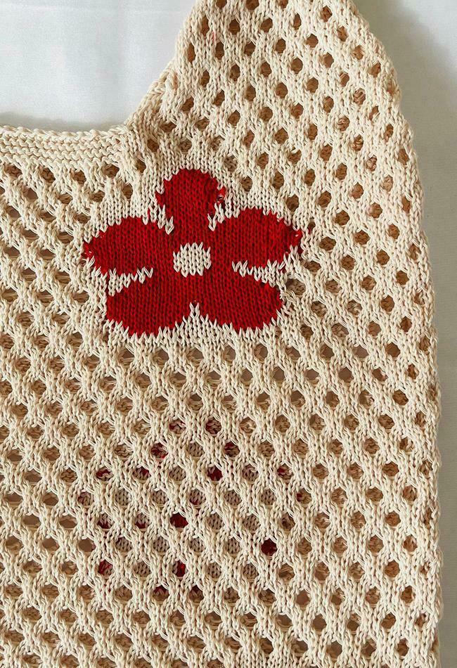 Cut-out Flowers Shoulder Eco Bag for Y2K Fashion Enthusiasts with Coquette and Grunge Aesthetic Cut-out Flowers Shoulder Eco Bag for Y2K Fashion Enthusiasts with Coquette and Grunge Aesthetic