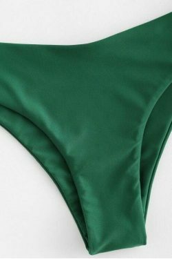 Cute Cactus Print Bandeau Bikini Set for Y2K Fashion Enthusiasts