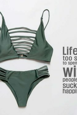 Cute Cactus Print Front Knot Bikini Set for Y2K Fashion Enthusiasts