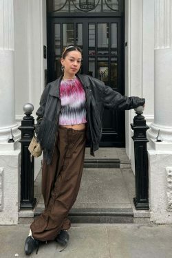 Cute Cargo Skirt & Baggy Low Waist Denim Set - Y2K Aesthetic Fashion for Women