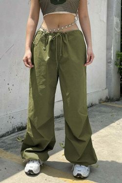 Cute Cargo Skirt & Baggy Low Waist Denim Set - Y2K Aesthetic Fashion for Women