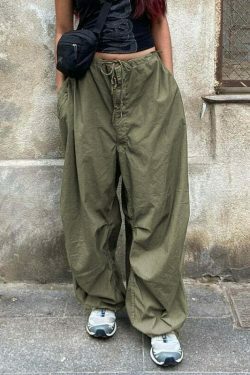 Cute Cargo Skirt & Baggy Low Waist Denim Set - Y2K Aesthetic Fashion for Women