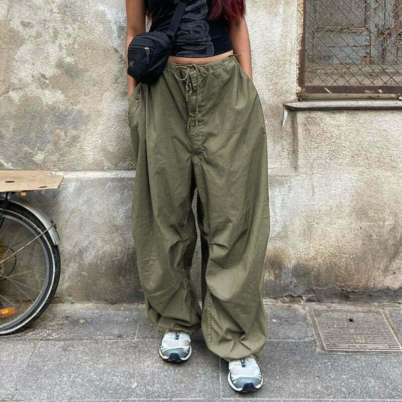 Cute Cargo Skirt & Baggy Low Waist Denim Set - Y2K Aesthetic Fashion for Women
