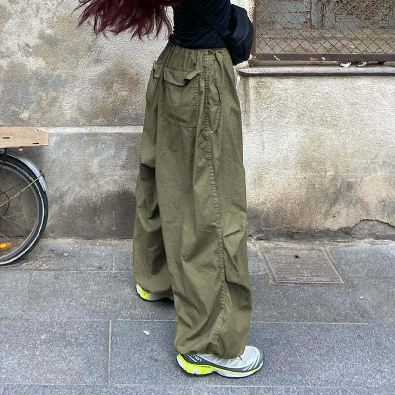 Cute Cargo Skirt & Baggy Low Waist Denim Set - Y2K Aesthetic Fashion for Women