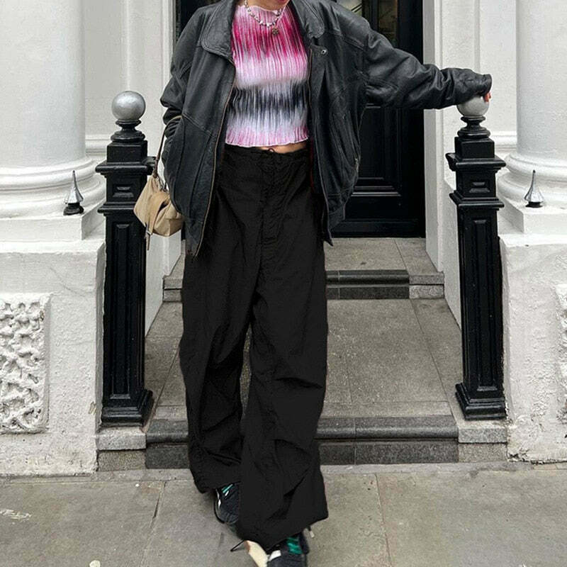 Cute Cargo Skirt & Baggy Low Waist Denim Set - Y2K Aesthetic Fashion for Women