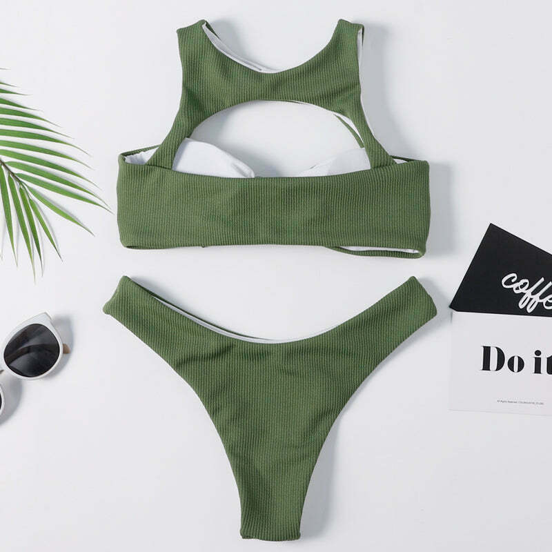 Cute Green Caged Bralette Bikini Set for Y2K Fashion and Aesthetic Pictures Cute Green Caged Bralette Bikini Set for Y2K Fashion and Aesthetic Pictures
