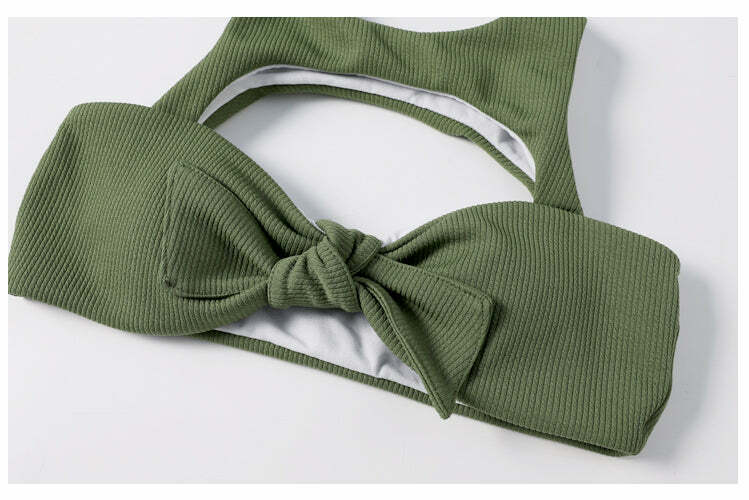 Cute Green Caged Bralette Bikini Set for Y2K Fashion and Aesthetic Pictures Cute Green Caged Bralette Bikini Set for Y2K Fashion and Aesthetic Pictures