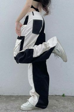 Cute Pastel Goth Cargo Skirt for Coquette Aesthetic with Y2K Style - Contrast Corduroy Detail