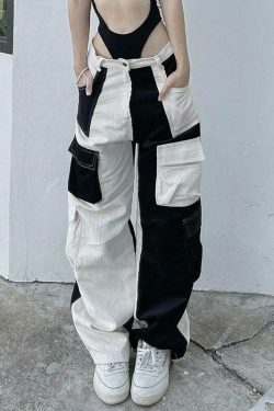 Cute Pastel Goth Cargo Skirt for Coquette Aesthetic with Y2K Style - Contrast Corduroy Detail