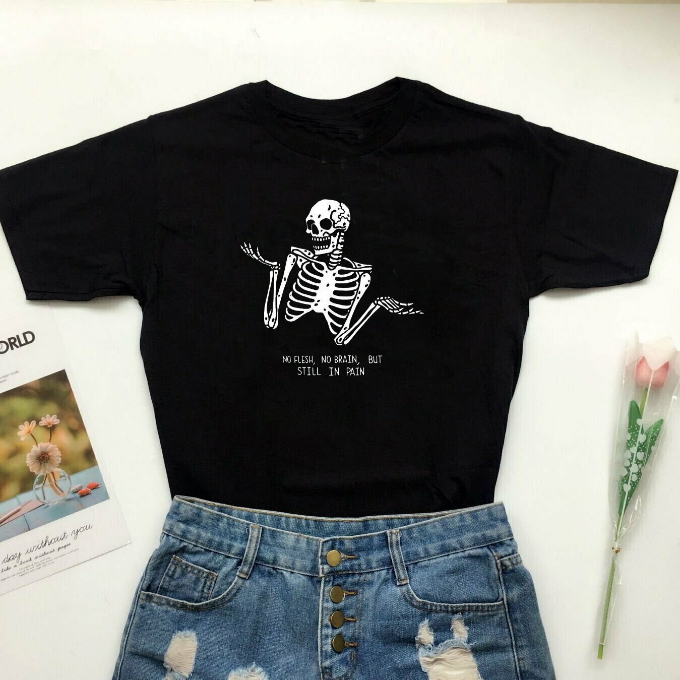 Cute Pastel Goth Y2K Fashion Hoodie - Coquette Aesthetic Grunge Style Cargo Skirt Outfit