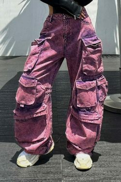 Cute Purple Cargo Pants: Y2K Aesthetic with Coquette Style, Grunge Vibes, and Pastel Goth Influence