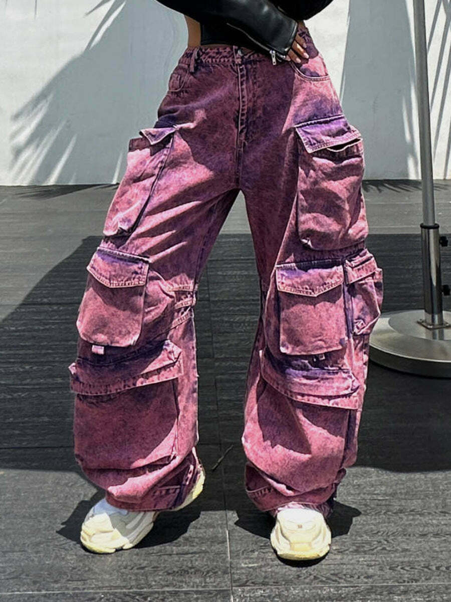 Cute Purple Cargo Pants: Y2K Aesthetic with Coquette Style, Grunge Vibes, and Pastel Goth Influence Cute Purple Cargo Pants: Y2K Aesthetic with Coquette Style, Grunge Vibes, and Pastel Goth Influence