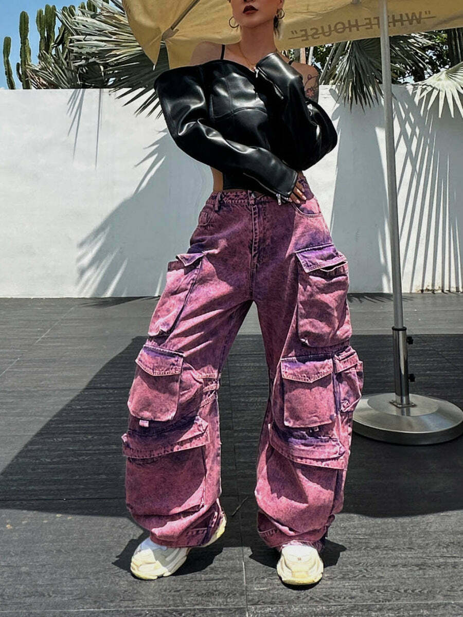 Cute Purple Cargo Pants: Y2K Aesthetic with Coquette Style, Grunge Vibes, and Pastel Goth Influence Cute Purple Cargo Pants: Y2K Aesthetic with Coquette Style, Grunge Vibes, and Pastel Goth Influence